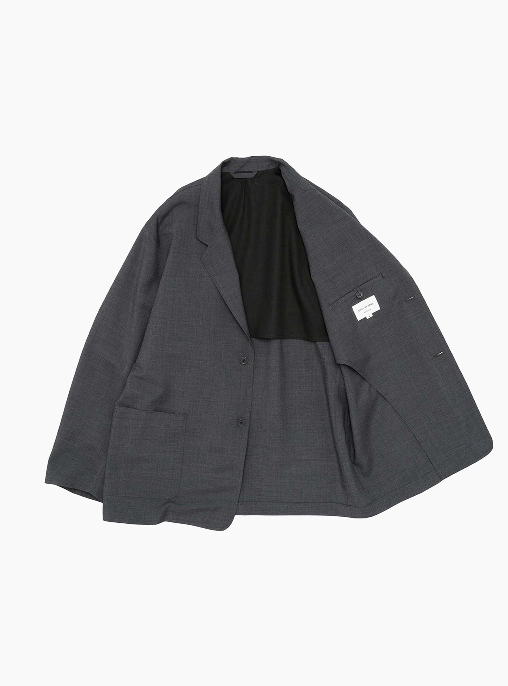 Relaxed 2B Jacket Greige STILL BY HAND (Front Open) at Couverture & The Garbstore