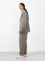 Relaxed 2B Jacket Greige STILL BY HAND (model side) at Couverture & The Garbstore