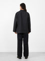 Relaxed 2 Pleat Pants Ink Black STILL BY HAND (model back) at Couverture & The Garbstore