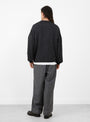 Wool Mohair Pullover Charcoal STILL BY HAND (model back) at Couverture & The Garbstore