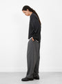 Wool Mohair Pullover Charcoal STILL BY HAND (model side) at Couverture & The Garbstore