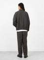 Creasy Zip Up Blouson Charcoal STILL BY HAND (model back) at Couverture & The Garbstore