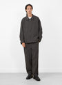 Creasy Zip Up Blouson Charcoal STILL BY HAND (model fornt) at Couverture & The Garbstore