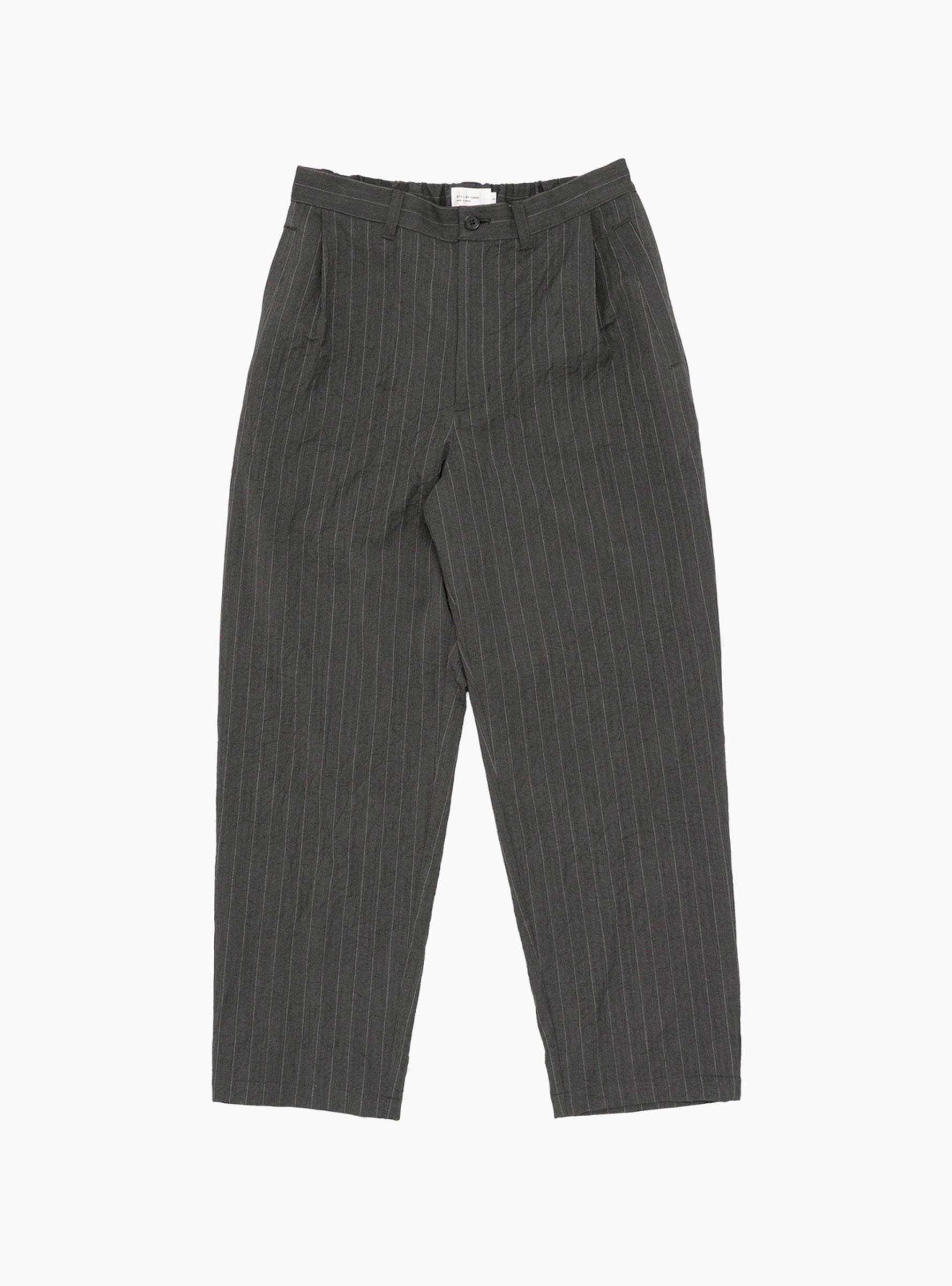 Creasy Pleated Pants Charcoal STILL BY HAND (Front) at Couverture & The Garbstore