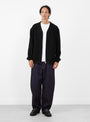 12-Oz-Deep-Tuck-Denim-Pants-Dark-Navy-STILL-BY-HAND-(model-front) at Couverture & The Garbstore