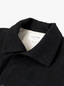 Linen Mixed Wool Coat Black STILL BY HAND (Collar Detail) at Couverture & The Garbstore