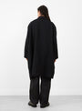 Linen Mixed Wool Coat Black STILL BY HAND (model back) at Couverture & The Garbstore