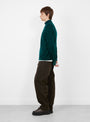 Essence Mohair Mixed Knit Top Forest Green HIKING PATROL (model side) at Couverture & The Garbstore