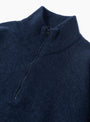 Essence Mohair Mixed Knit Top Dark Navy HIKING PATROL (Zip Detail) at Couverture & The Garbstore