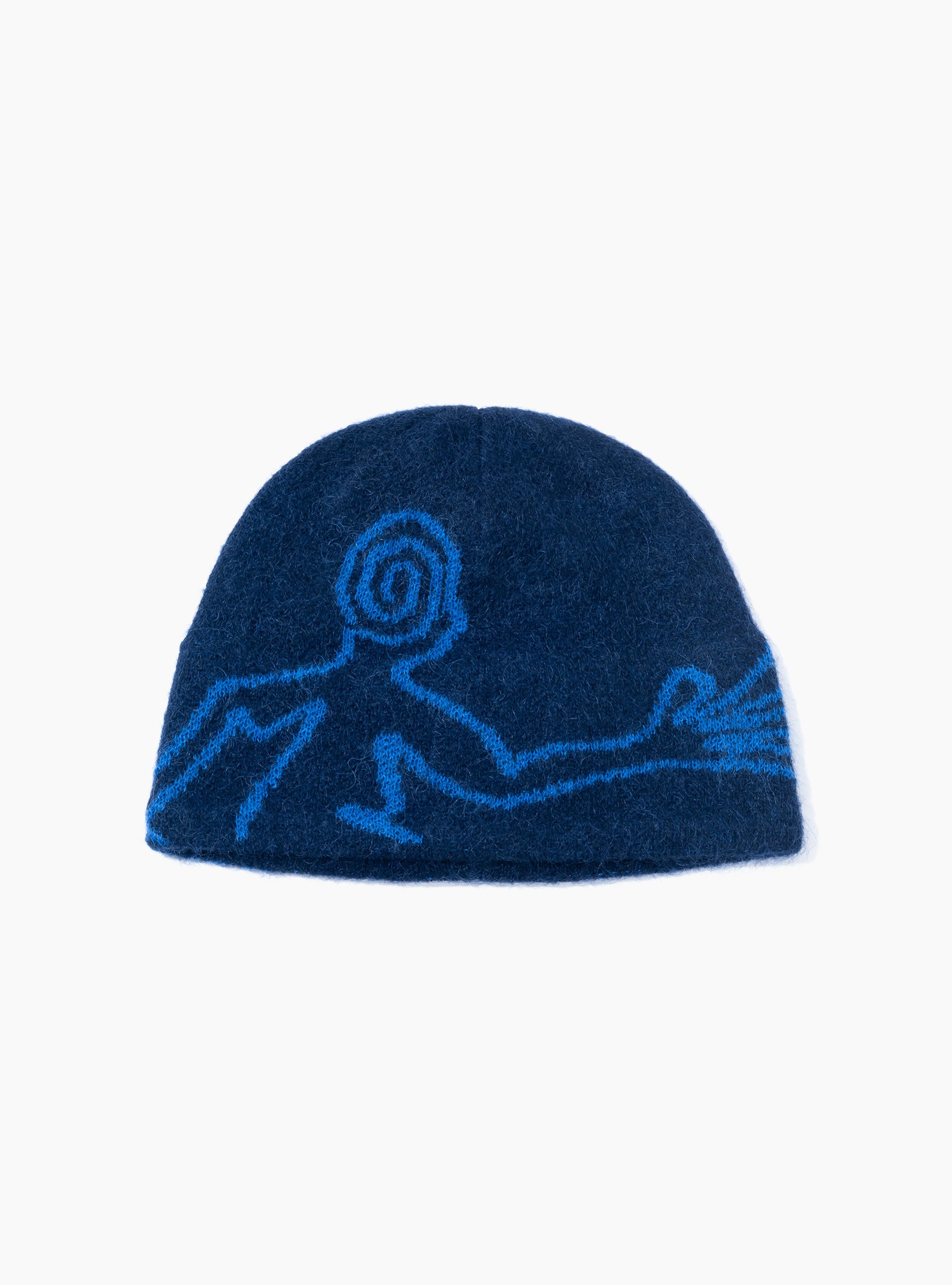 Essence Mohair Mixed Beanie Dark Navy HIKING PATROL (Front) at Couverture & The Garbstore
