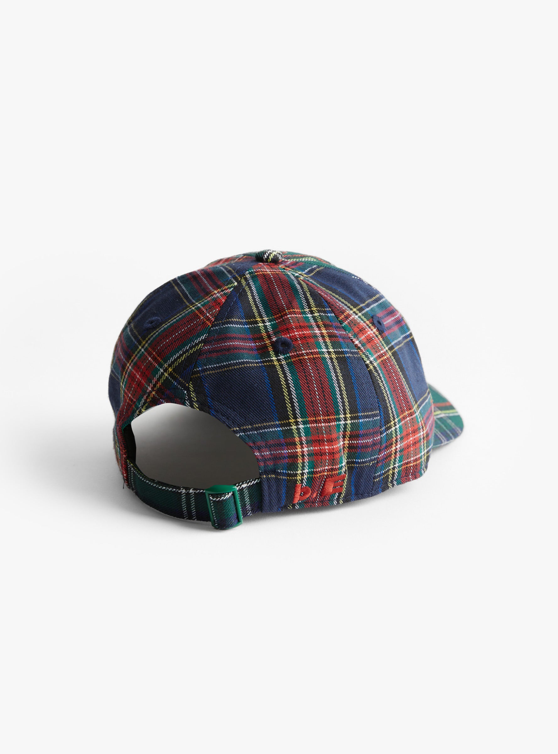 Empty Low Profile Hat Green Plaid & Navy Plaid B.EAUTIFUL (back) at Couverture & The Garbstore