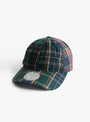 Empty Low Profile Hat Green Plaid & Navy Plaid B.EAUTIFUL (front) at Couverture & The Garbstore