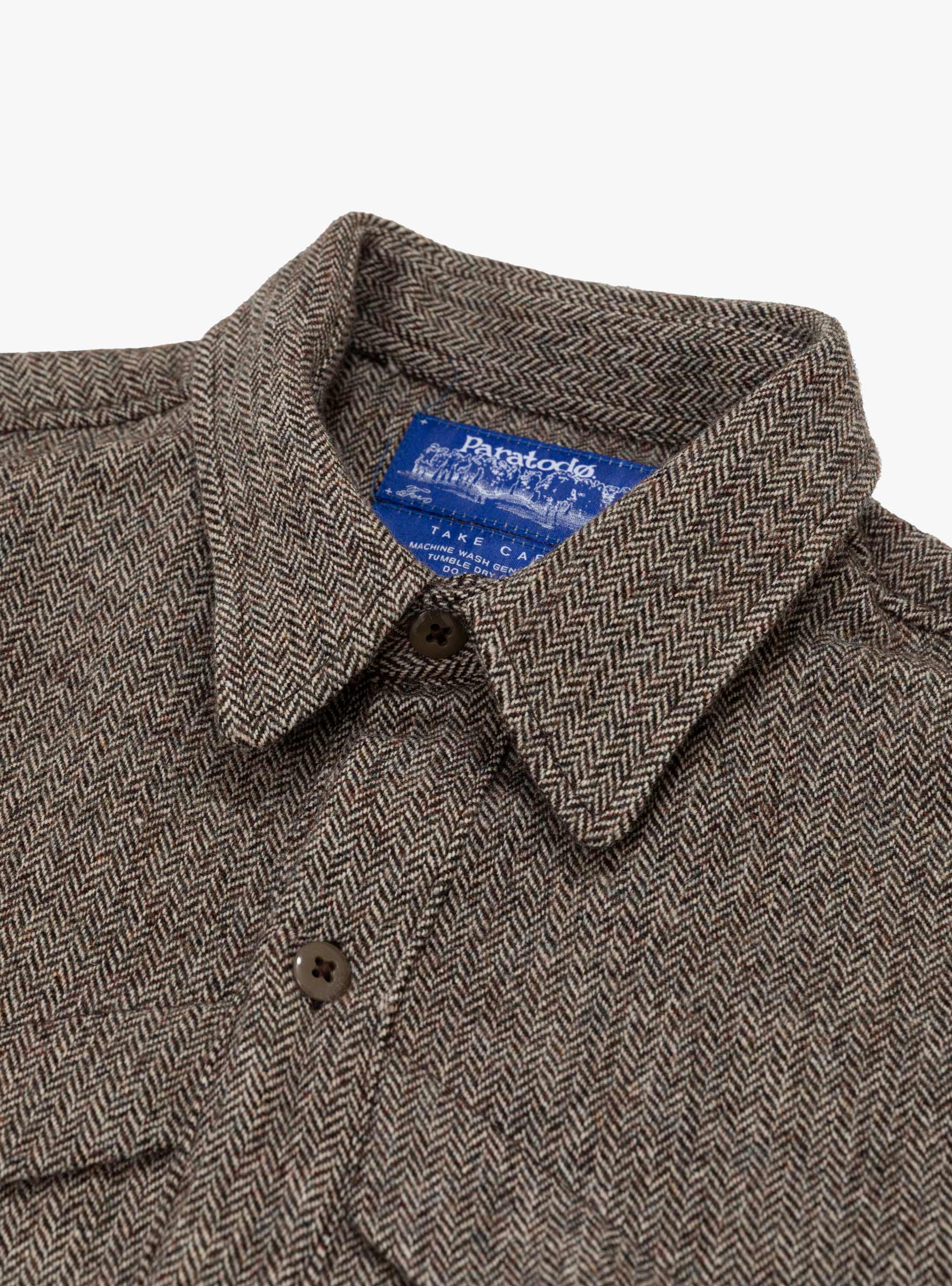 Lemures Shirt Nep Wool Tweed Nep Wool Tweed PARATODO (collar detail) at Couverture & The Garbstore