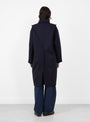 Double Melton Coat Navy Navy TOGA (model back) at Couverture & The Garbstore