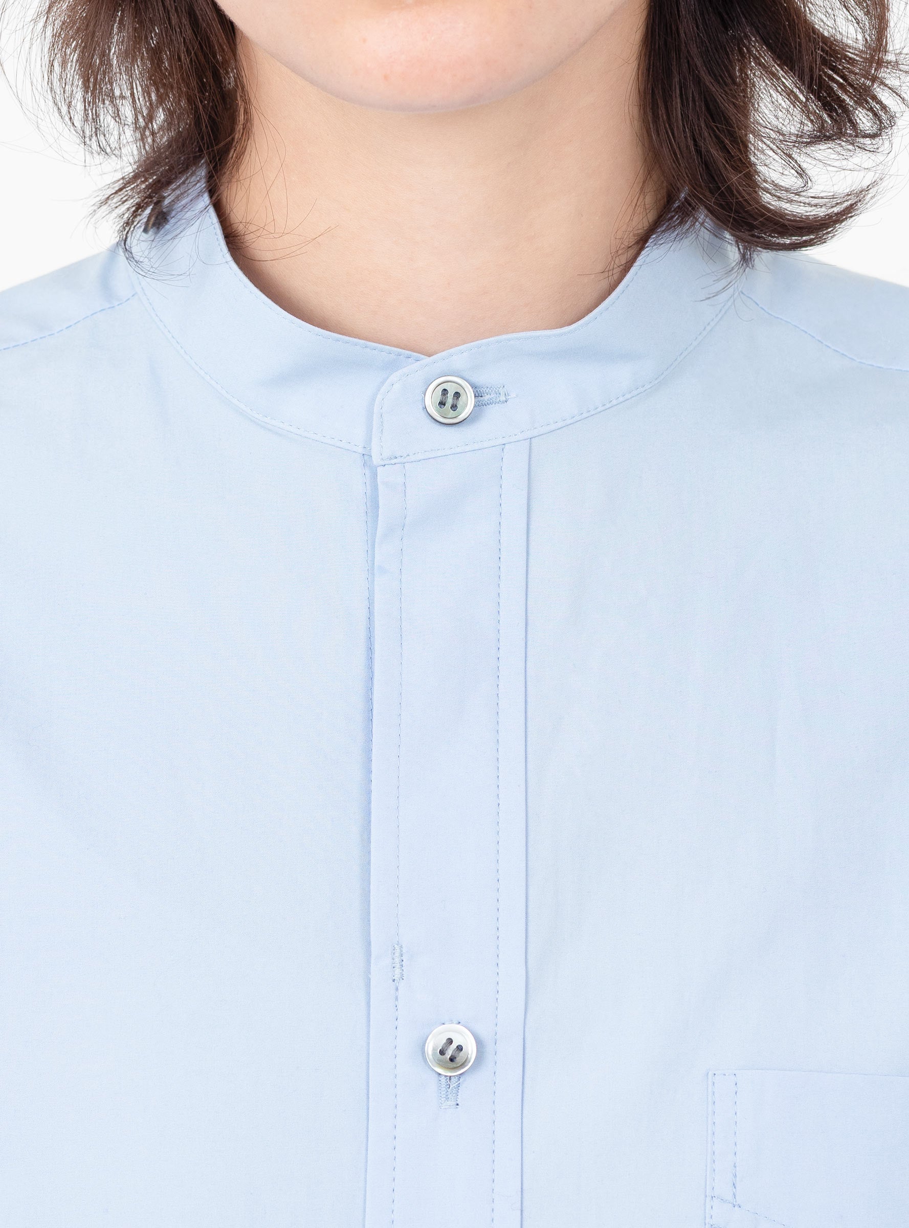 Scarf Collar Shirt Light Blue Light Blue TOGA (collar removed) at Couverture & The Garbstore