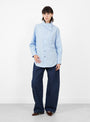 Scarf Collar Shirt Light Blue Light Blue TOGA (model front) at Couverture & The Garbstore