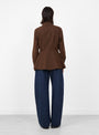Flared Shirt Brown Brown TOGA (model back) at Couverture & The Garbstore