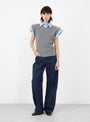 Docking Shirt Knit Grey Grey TOGA (model front) at Couverture & The Garbstore