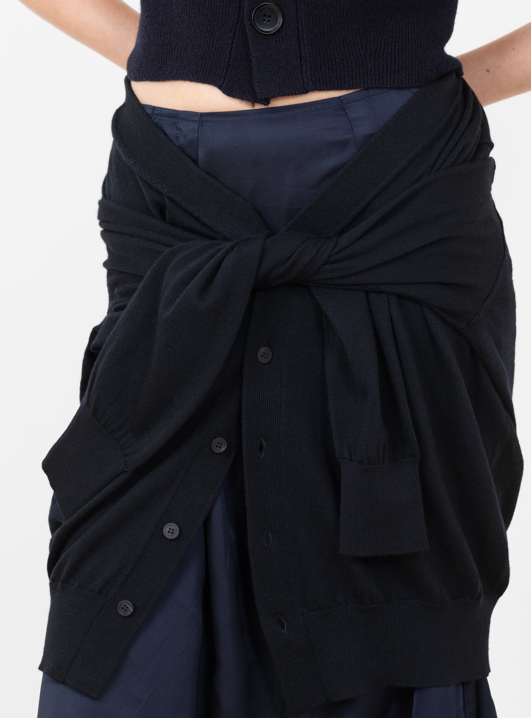 Knit Docking Skirt Black Black TOGA (tie detail) at Couverture & The Garbstore