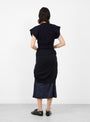 Knit Vest Navy Navy TOGA (model back) at Couverture & The Garbstore