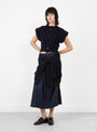 Knit Vest Navy Navy TOGA (model front) at Couverture & The Garbstore