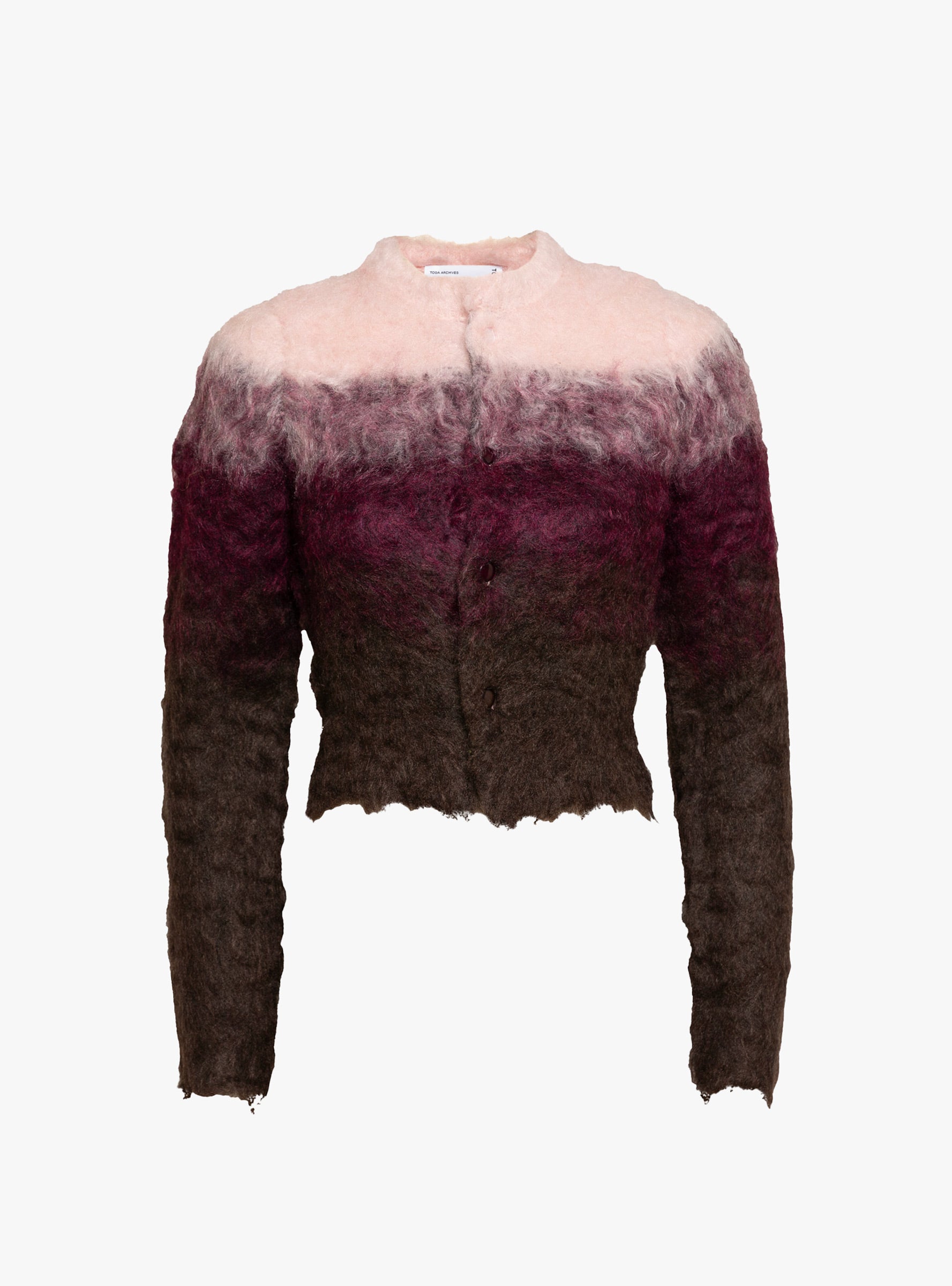 Shaggy Knit Cardigan Pink Pink TOGA (ghost front) at Couverture & The Garbstore
