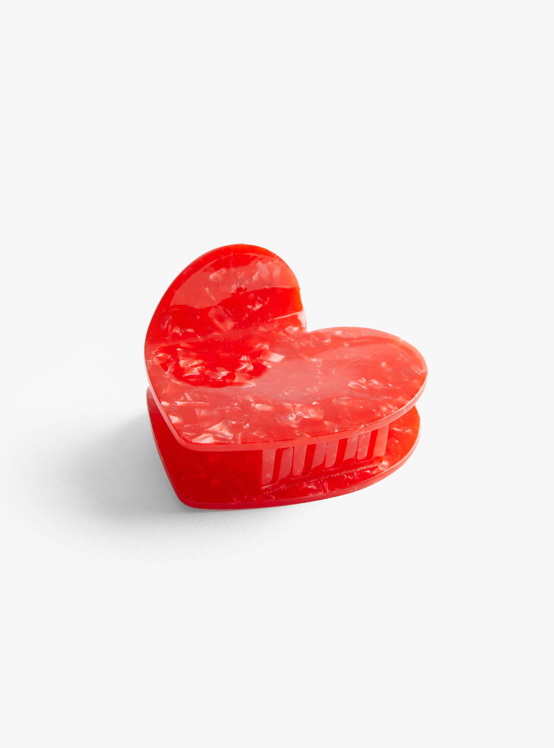 Heart Acetate Hairclaw RED Red Heart SOLAR ECLIPSE (top view) at Couverture & The Garbstore