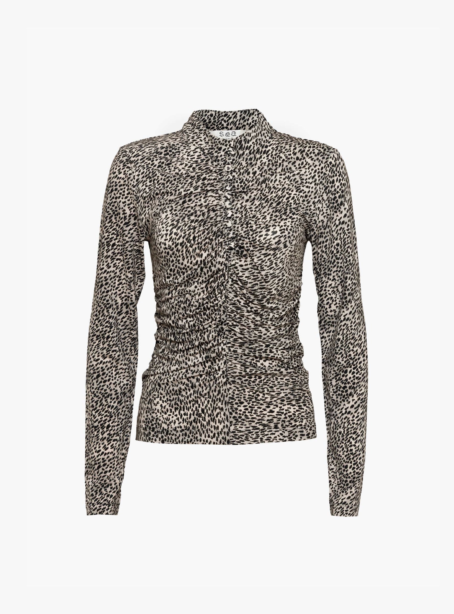 Charlize Print Long Sleeve Top Cream Cream SEA (ghost) at Couverture & The Garbstore