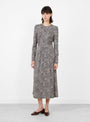 Charlize Print Long Sleeve Dress Cream Cream SEA (model front) at Couverture & The Garbstore
