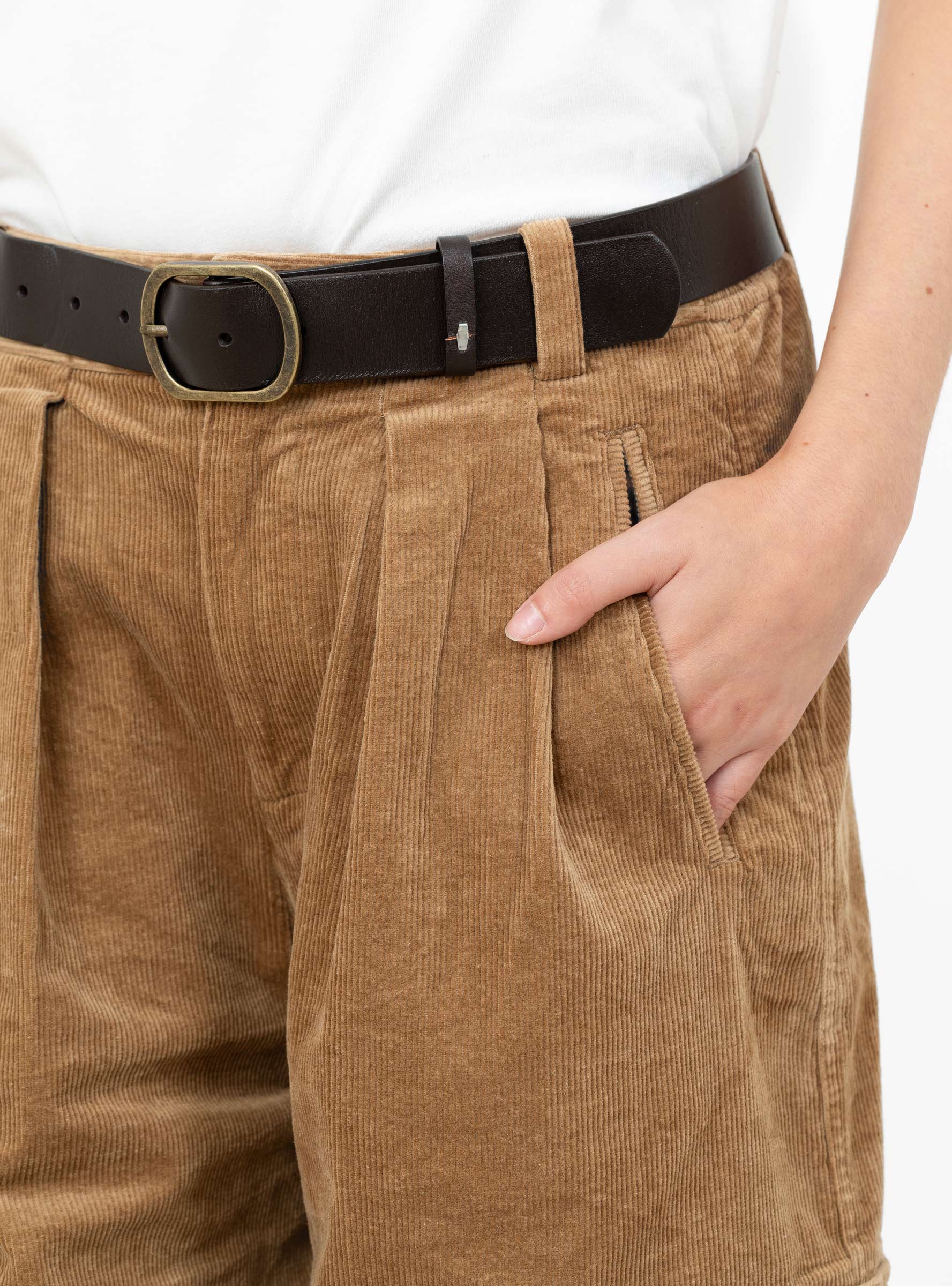 Garrett Corduroy Trouser Khaki Khaki SEA (pocket detail) at Couverture & The Garbstore