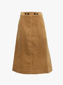 Garrett Corduroy Midi Skirt Khaki Khaki SEA (ghost) at Couverture & The Garbstore