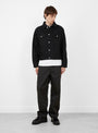 Trucker-Denim-Raw-Black-Stussy-(model-front) at Couverture & The Garbstore