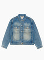 Trucker Denim Dark Wash Indigo Stussy (Front) at Couverture & The Garbstore