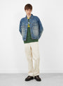 Trucker Denim Dark Wash Indigo Stussy (model front) at Couverture & The Garbstore