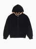 Plaid Lined Zip Hoodie Black Stussy (Front) at Couverture & The Garbstore