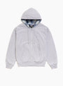 Plaid Lined Zip Hoodie Heather Grey Stussy (Front) at Couverture & The Garbstore