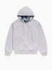 Plaid Lined Zip Hoodie Heather Grey Stussy (Front) at Couverture & The Garbstore