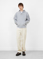 Plaid Lined Zip Hoodie Heather Grey Stussy (model front) at Couverture & The Garbstore