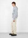 Plaid Lined Zip Hoodie Heather Grey Stussy (model side) at Couverture & The Garbstore