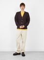 Textured Cardigan Brown Stussy (model front) at Couverture & The Garbstore