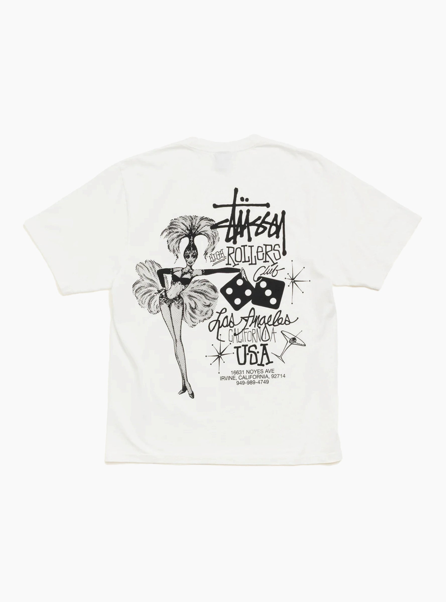 High Rollers Pigment Dyed Tee Natural Stussy (Back) at Couverture & The Garbstore