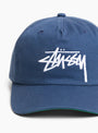 Big Stock Mid Depth Cap Deep Blue Stussy (detail) at Couverture & The Garbstore