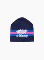 Stripe Ski Beanie Navy Stussy (Front) at Couverture & The Garbstore