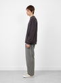 Dobby Plaid Gramicci Pant Stone Gramicci (model side) at Couverture & The Garbstore