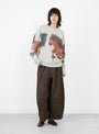 Horse Sweatshirt Cream Cream WILD ANIMALS (model front) at Couverture & The Garbstore