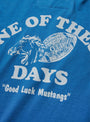 Good-Luck-Mustangs-Tee-Royal-Blue-ONE-OF-THESE-DAYS-(detail) at Couverture & The Garbstore