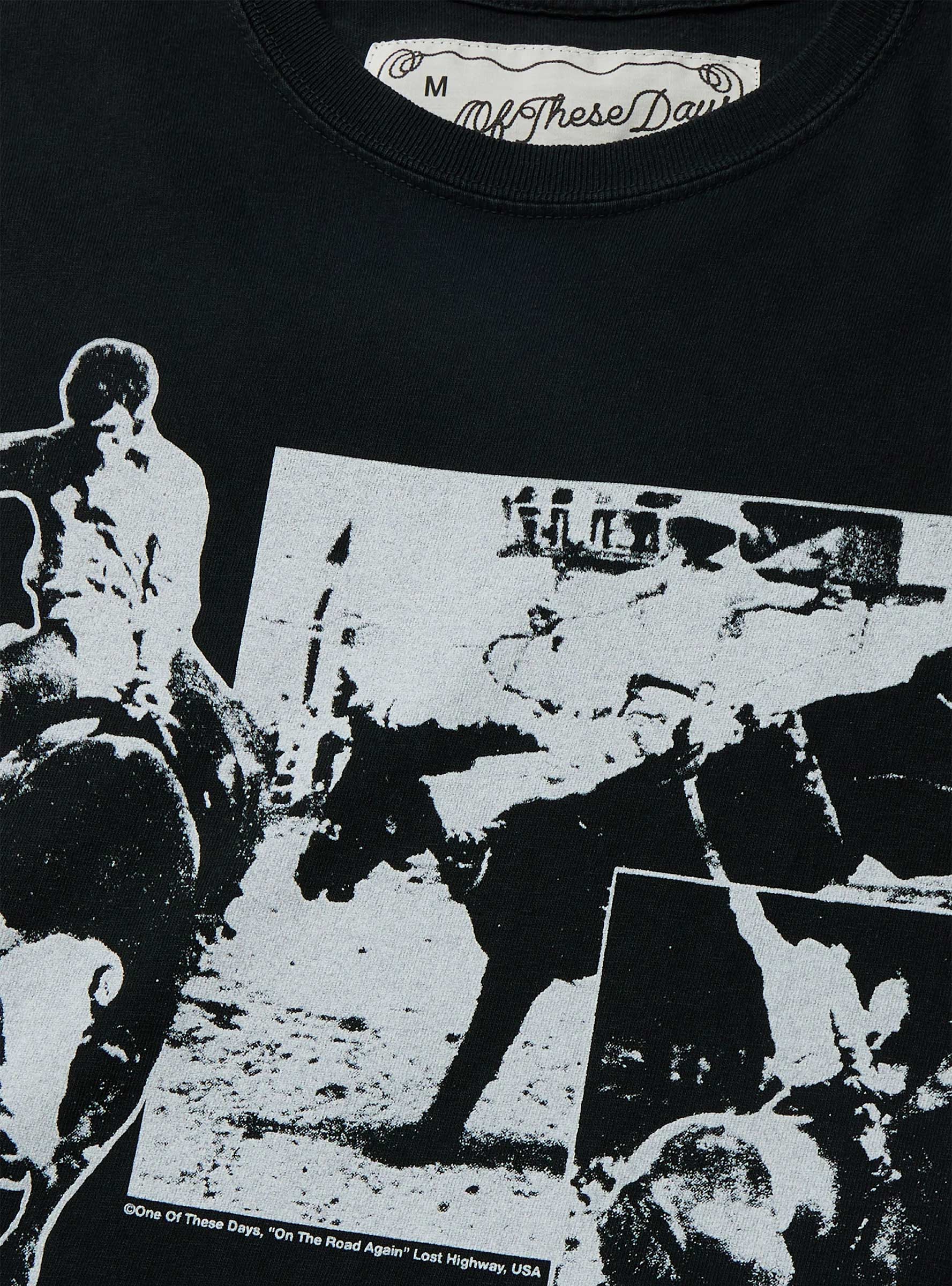 Americas Sport Tee Washed Black ONE OF THESE DAYS (Detail) at Couverture & The Garbstore