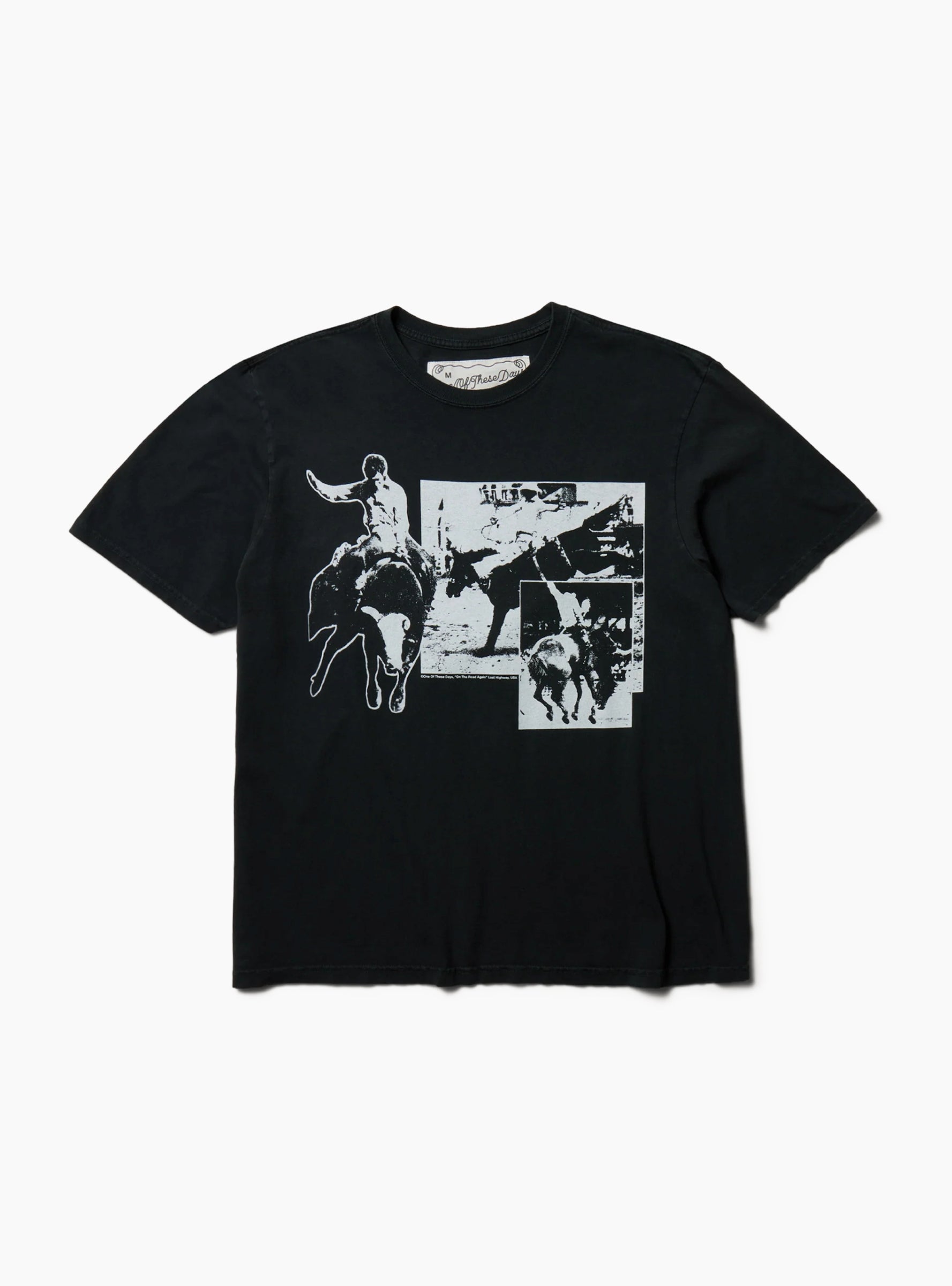 Americas Sport Tee Washed Black ONE OF THESE DAYS (Front) at Couverture & The Garbstore