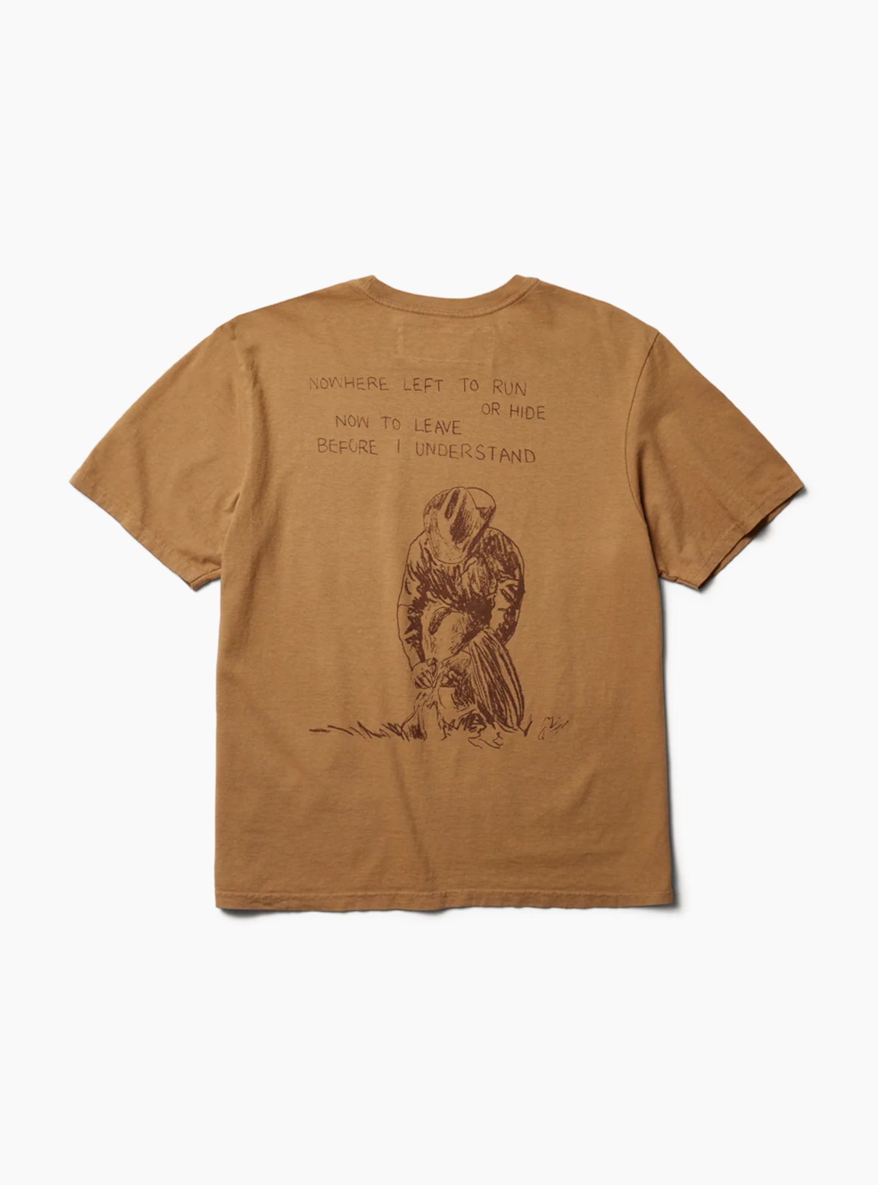 Return Again Tee Light Brown ONE OF THESE DAYS (Back) at Couverture & The Garbstore
