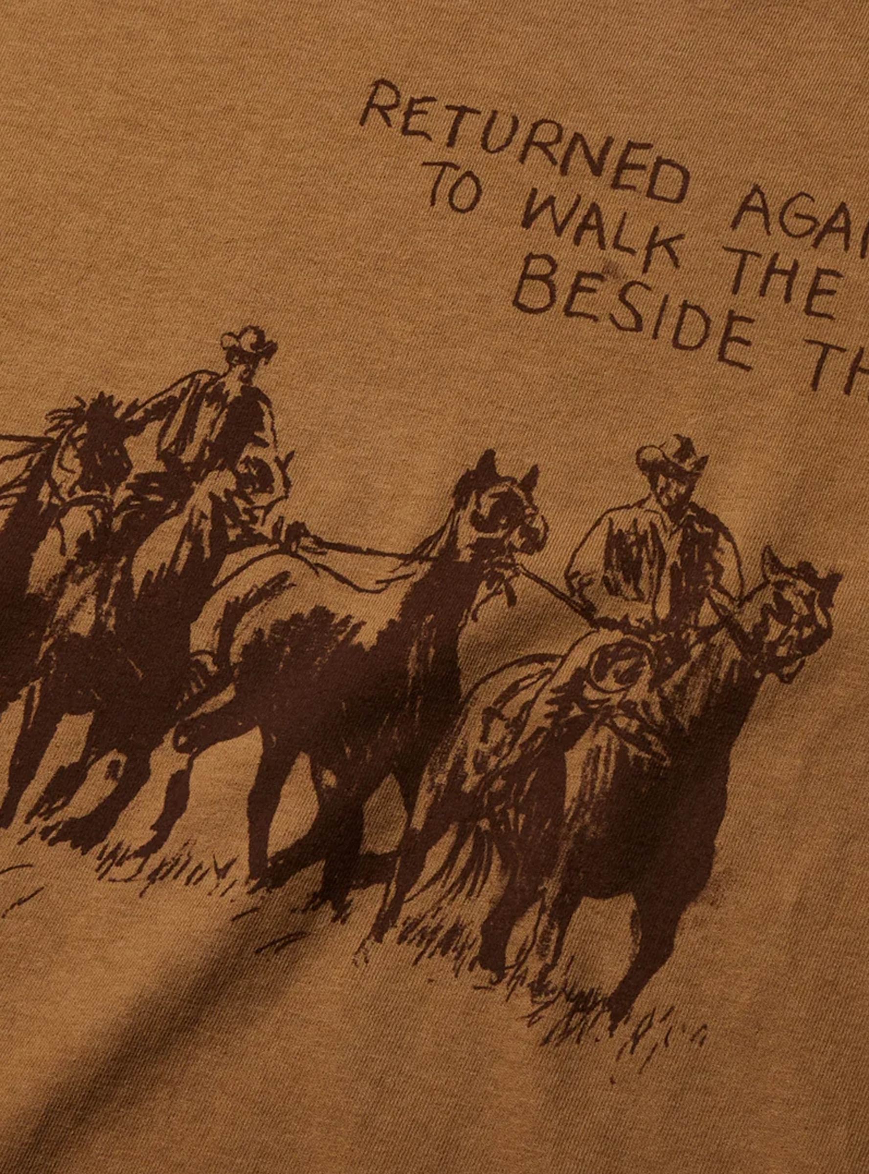 Return Again Tee Light Brown ONE OF THESE DAYS (Detail) at Couverture & The Garbstore